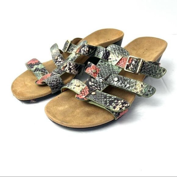 Vionic by Orthaheel Park Radia Snakeprint Print Wedge Sandals Size 8 Wide - Picture 9 of 13